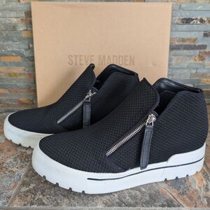 Steve Madden Black and White High-Top Sneakers
